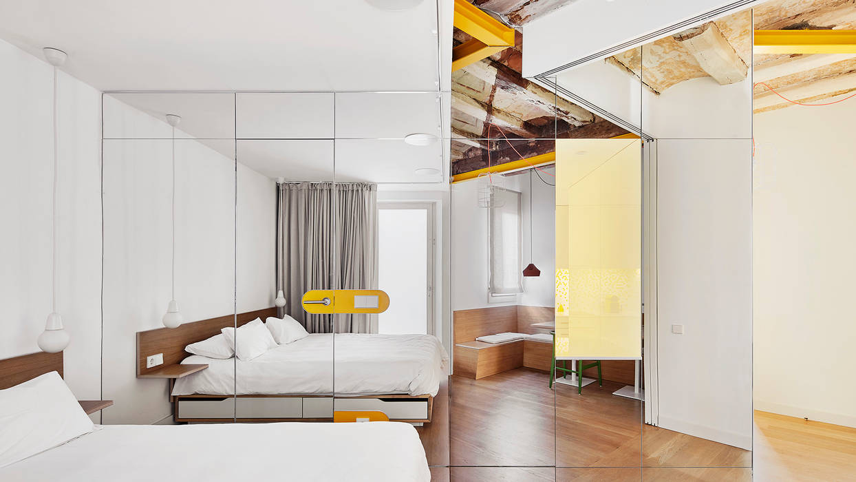 Un Apartamento inspirado en Pulp Fiction, Miel Arquitectos Miel Arquitectos Modern style bedroom