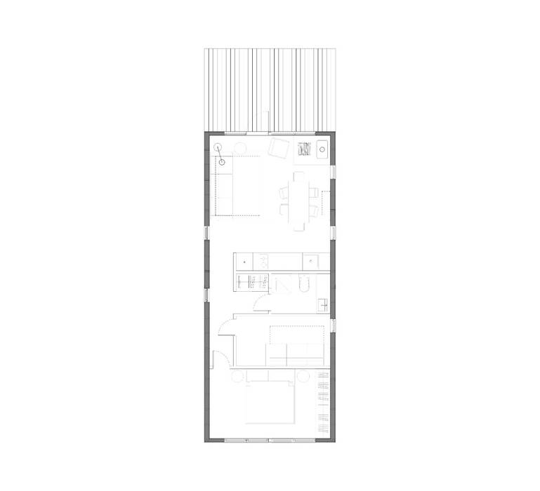 Модульный деревянный дом 53 кв.м, Module dom Module dom Столовая комната в скандинавском стиле