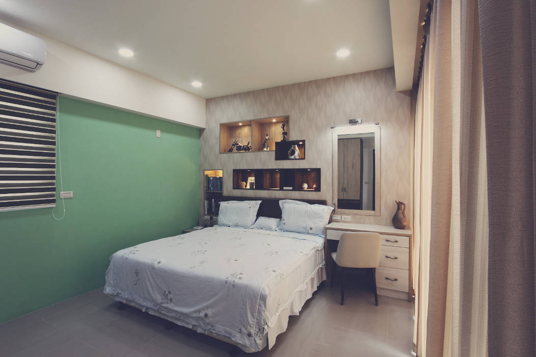 綠色的牆面讓整個空間更加舒適 奕禾軒 空間規劃 /工程設計 小臥室