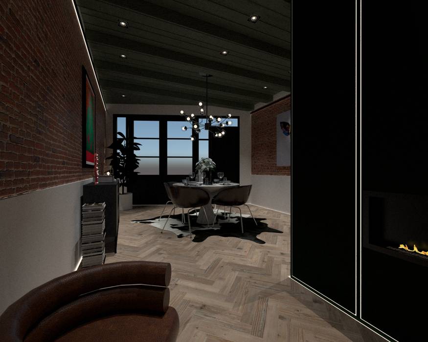 3D Visualisatie - Delft, Spijker Design Studio Spijker Design Studio Moderne eetkamers