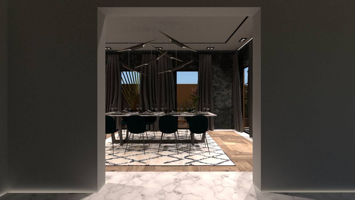 3D Visualisatie - Dubai, Spijker Design Studio Spijker Design Studio Moderne eetkamers
