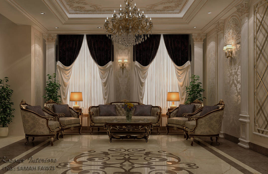 تصميم صالة ضيوف بدولة الكويت , KOSOUR INTERIORS KOSOUR INTERIORS 華廈