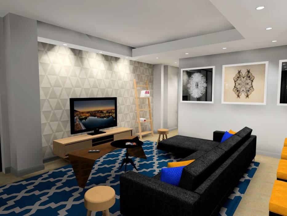 Pembroke Apartment - V and A waterfront, AB DESIGN AB DESIGN Nowoczesny salon Kanapy i fotele