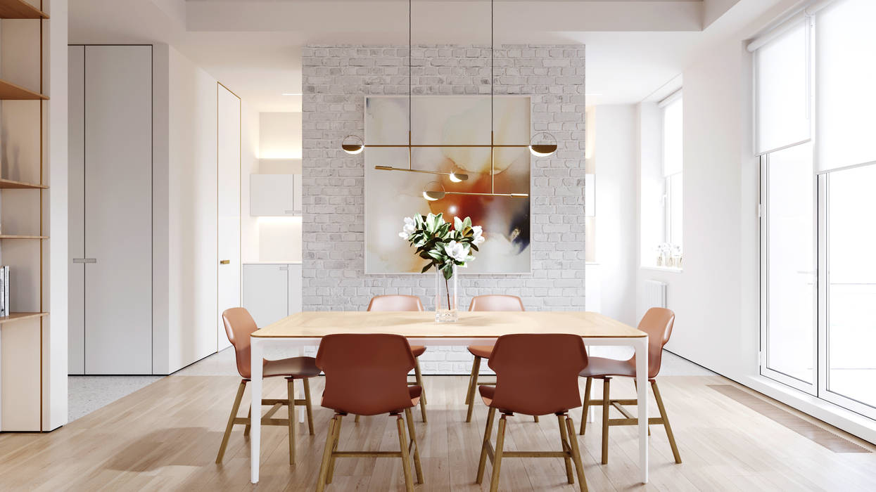 Апартаменты Latten Light, Suiten7 Suiten7 Industrial style dining room Bricks