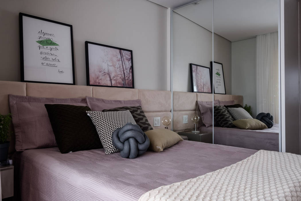 Apartamento Pequeno Moderno e Industrial Rústico de Jovem Casal, Mirá Arquitetura Mirá Arquitetura Small bedroom MDF