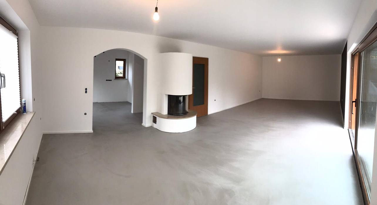 Pandomo Fugenloser Boden, Keramostone Keramostone Modern living room