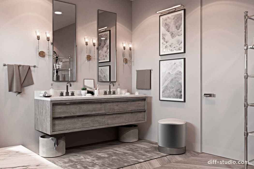 Traditional american apartment, Diff.Studio Diff.Studio Eclectic style bathroom