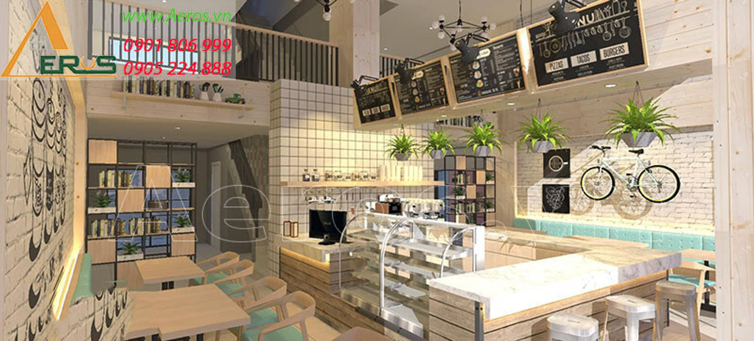 Thiet ke thi cong quan cafe Blue White - Quan 3, xuongmocso1 xuongmocso1 Commercial spaces Offices & stores