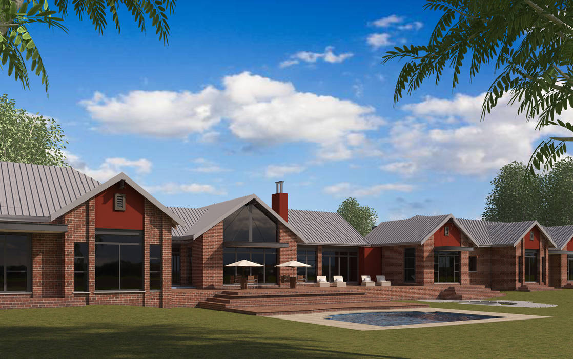 Residential Design Blue Saddle Ranches, Red Square Architectural Studio Red Square Architectural Studio Country house Bricks