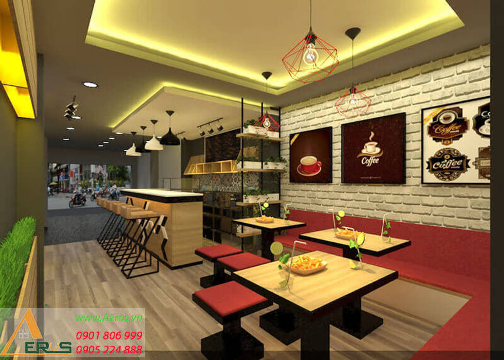 Thiet ke quan cafe Hangout Coffee - Binh Thanh, xuongmocso1 xuongmocso1 Commercial spaces Offices & stores