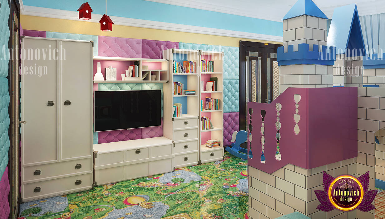 Children's Whimsical Playroom, Luxury Antonovich Design Luxury Antonovich Design