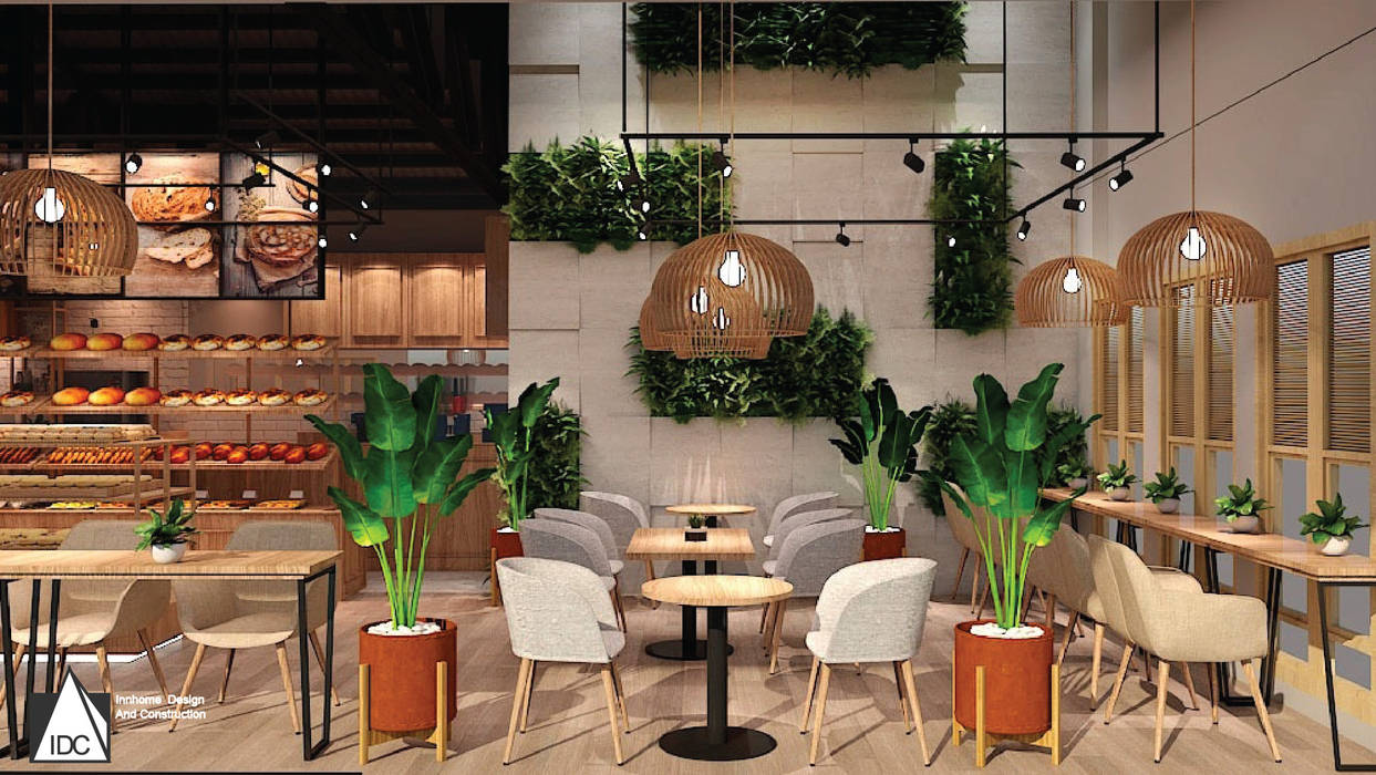 Bakery Cafe' IDC-INNHOME DESIGN AND CONSTRUCTION สวนภายใน แผ่นไม้อัด Plywood ตกแต่งภายใน