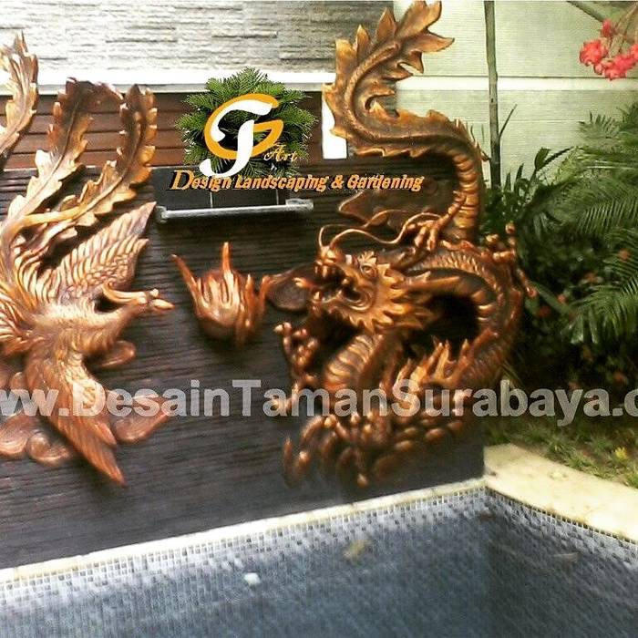 ORNAMEN PAHATAN dan UKIRAN Tukang Taman Surabaya - Tianggadha-art Dinding & Lantai Gaya Klasik Batu Pasir ornamen dinding