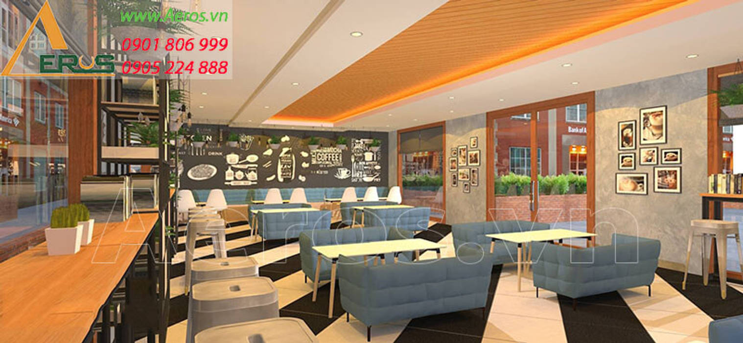 Thiet ke thi cong quan ca phe time coffee - Quan 6, xuongmocso1 xuongmocso1 Commercial spaces Văn phòng & cửa hàng