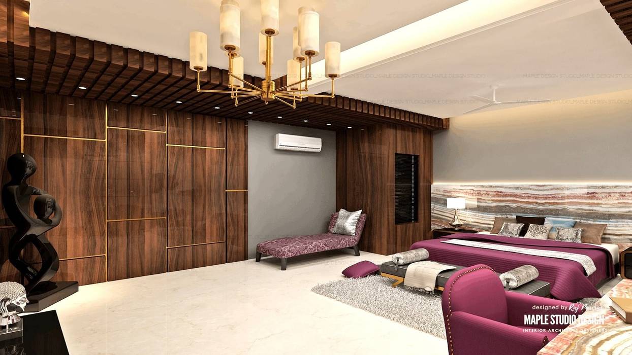 luxury interiors by Maple studio design, maple design studio maple design studio Phòng ngủ nhỏ