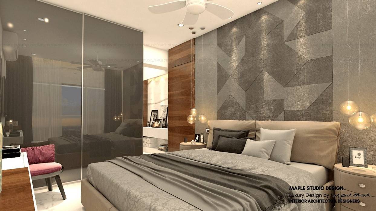 luxury interiors by Maple studio design, maple design studio maple design studio 작은 침실