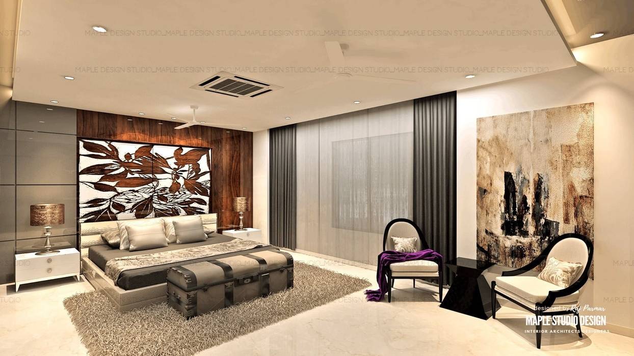 luxury interiors by Maple studio design, maple design studio maple design studio Small bedroom