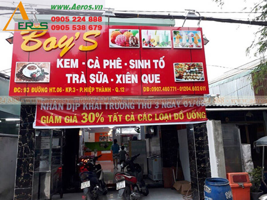 Thiet ke quan tra sua Boy Tea - Quan 12, xuongmocso1 xuongmocso1 Espacios comerciales Oficinas y Tiendas