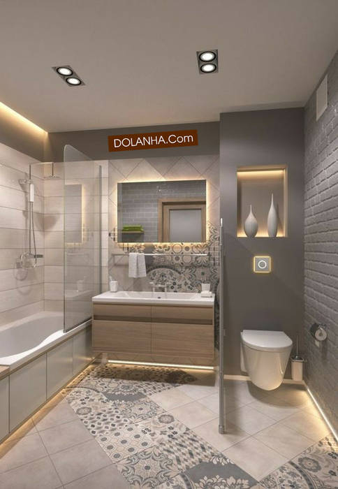 18 mẫu phòng tắm ĐẸP NHẤT 2019, DOLANHA DOLANHA Phòng tắm phong cách hiện đại