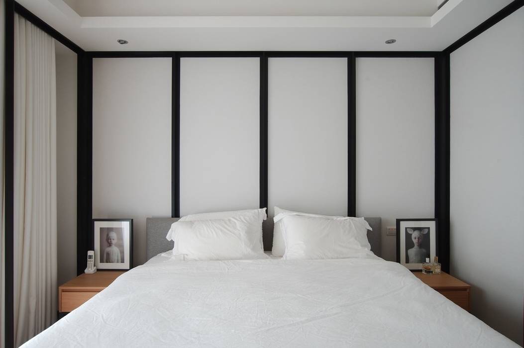 臥房也延續經典黑白風格 直方設計有限公司 Classic style bedroom