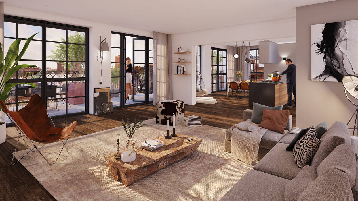 Little C lofts - Rotterdam, jvantspijker & partners jvantspijker & partners 일세대용 주택 우드 우드 그레인