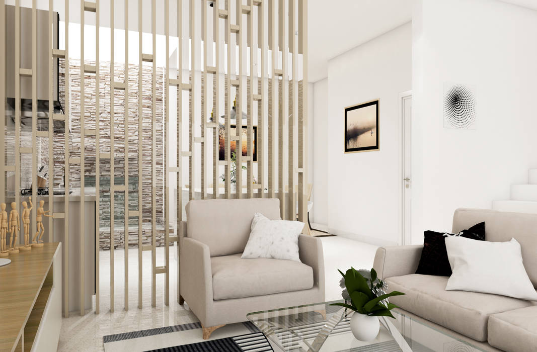 Area Keluarga PT. Leeyaqat Karya Pratama Ruang Keluarga Modern White