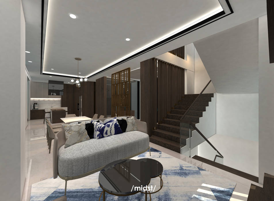 Living M I D S T Interiors Ruang Keluarga Modern Marmer living,ruangkeluarga