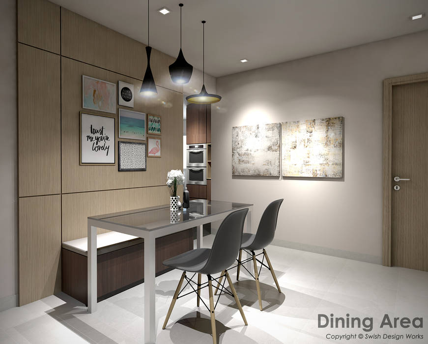 Bedok South Ave 2, Swish Design Works Swish Design Works Modern dining room