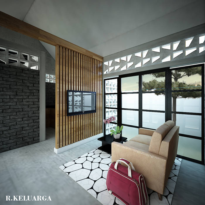 BELAGAK CINDO HOUSE, midun and partners architect midun and partners architect Ruang Keluarga Modern