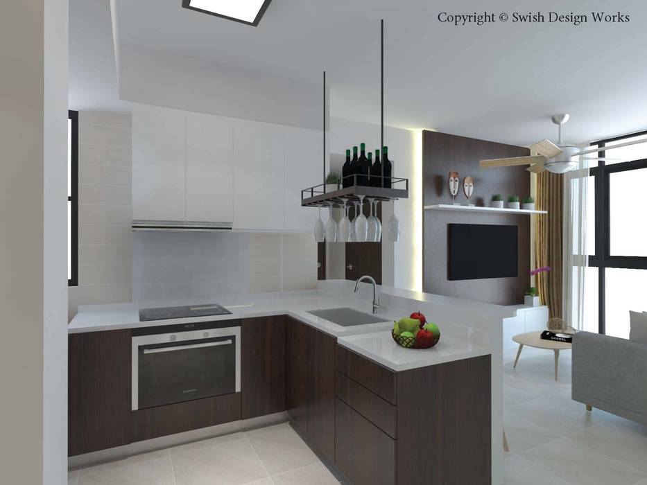Open concept kitchen Swish Design Works Built-in kitchens