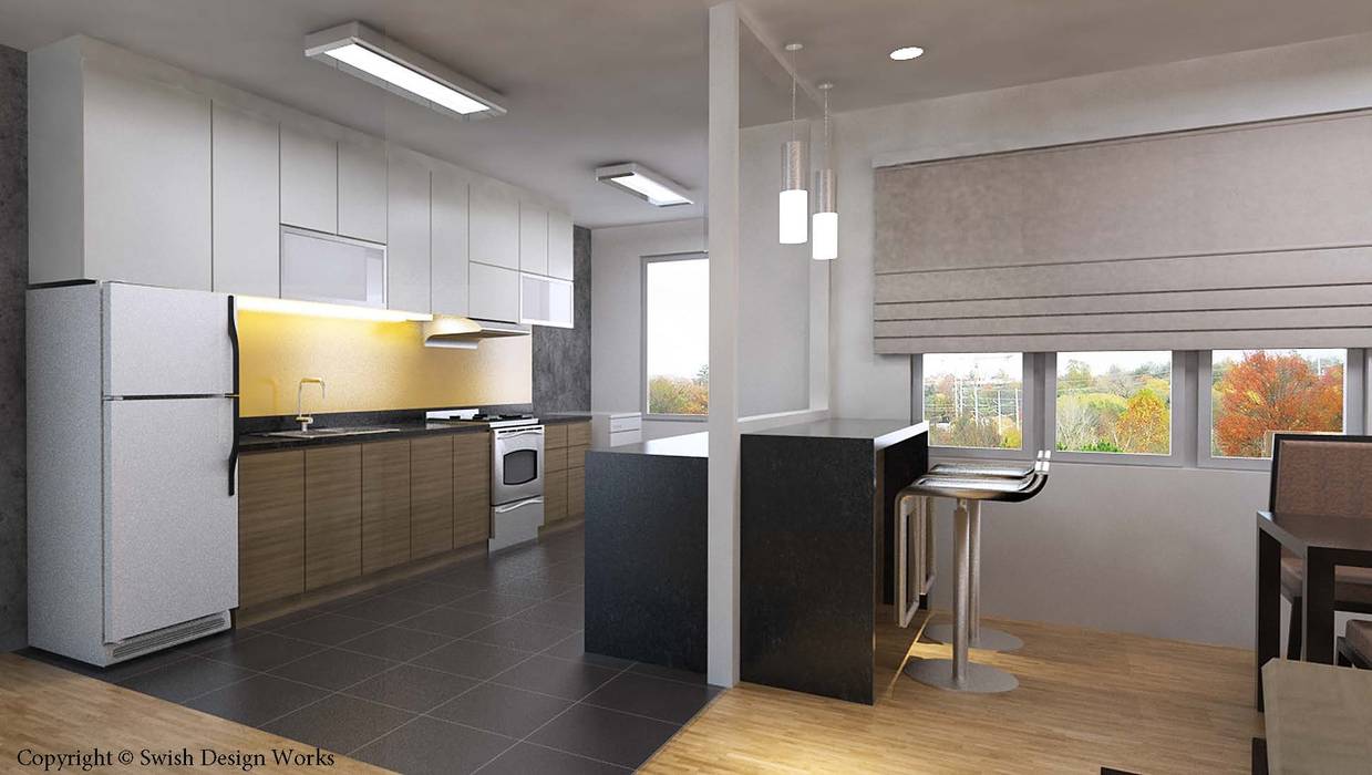Typical HDB flat, Swish Design Works Swish Design Works Built-in kitchens