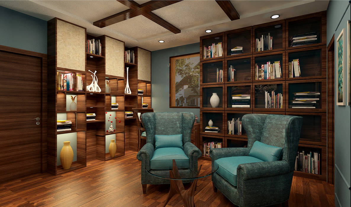 STUDY ROOM/OFFICE MAD Design Asian style study/office Furniture,Picture frame,Property,Bookcase,Shelf,Wood,Chair,Shelving,Lighting,Club chair