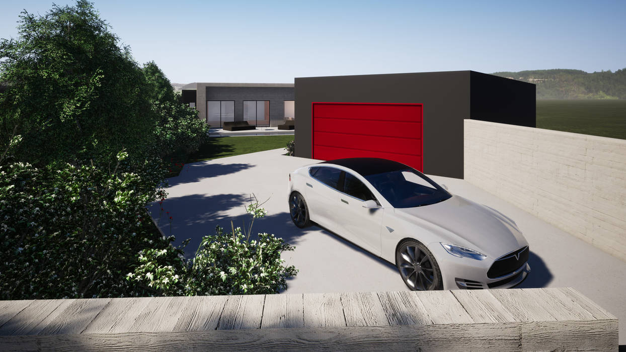 Maison Duo, Franck VADOT Architecture Franck VADOT Architecture Double Garage