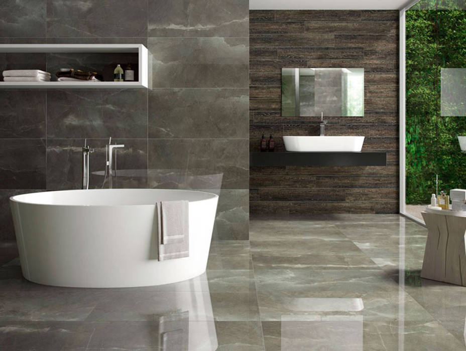 Baño azulejo gris brillante rogelio gonzalez sarazua baños modernos