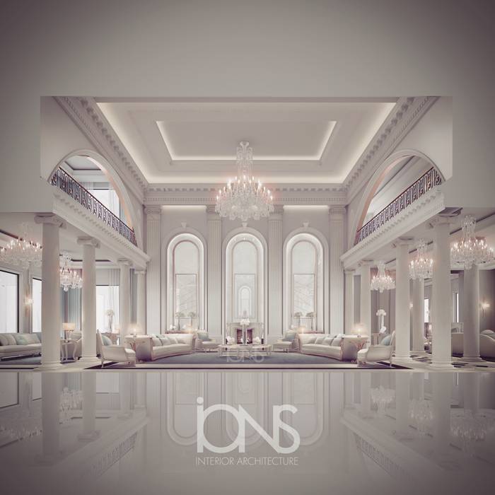 Georgian- Inspired Mansion Interior Design, IONS DESIGN IONS DESIGN ห้องนั่งเล่น หิน luxury homes,luxury houses,interior design,best designer,top interior firm,USA,Dubai,Saudi,Qatar,interior decor,home decorations,trends 2019