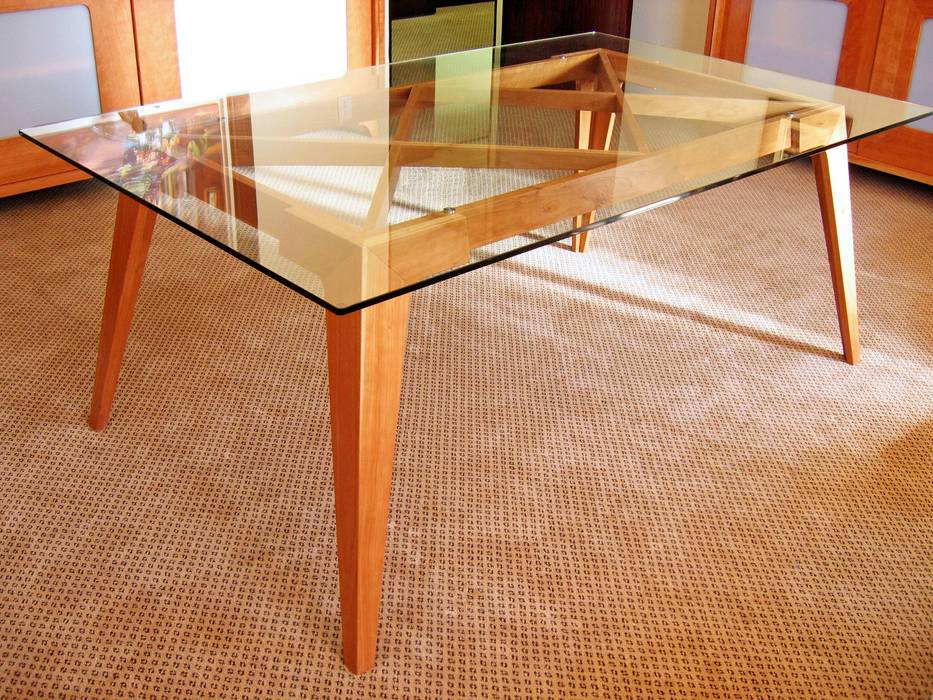 Rectangular Conference Table with Glass Top, REIS REIS Ruang Studi/Kantor Modern Kaca Desks