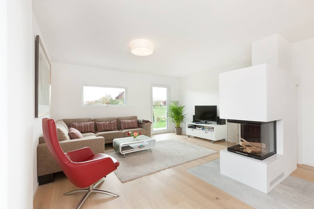 Wohnzimmer Mit Kamin Moderne Wohnzimmer Von Talbau Haus Gmbh Modern Homify