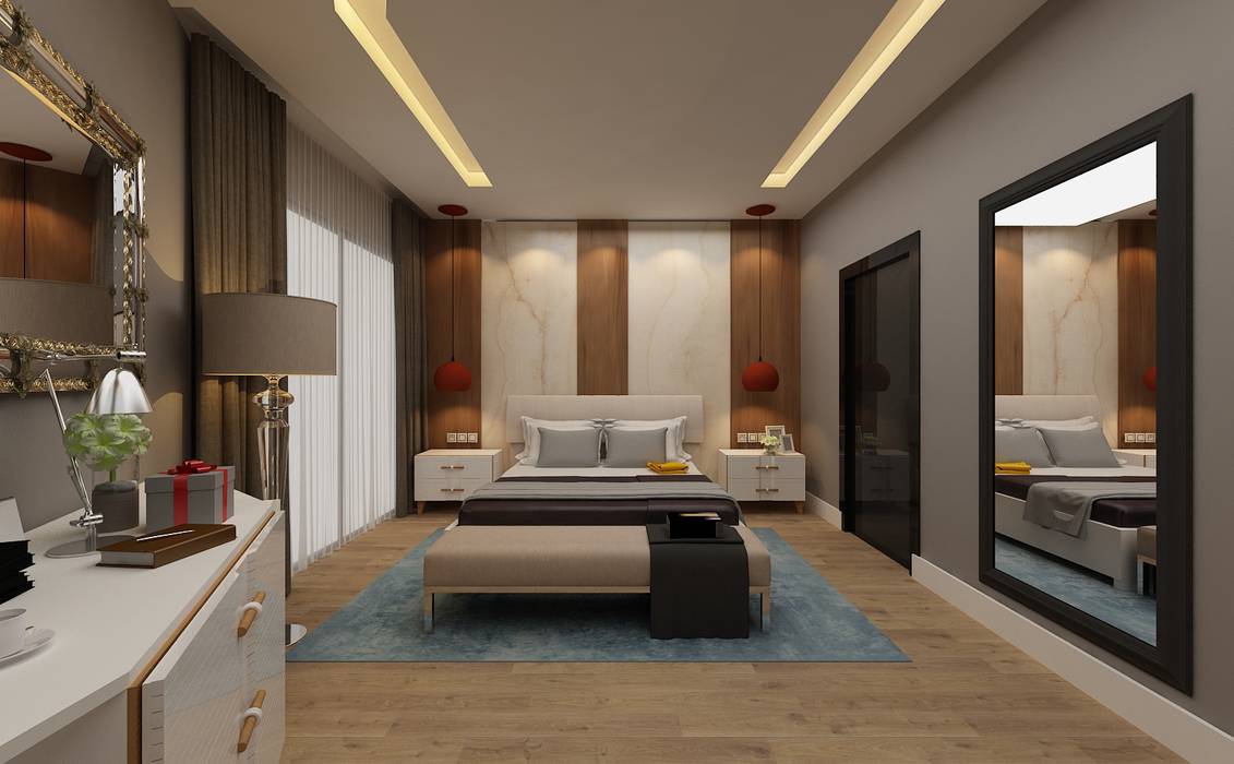 RG Dairesi, PRATIKIZ MIMARLIK/ ARCHITECTURE PRATIKIZ MIMARLIK/ ARCHITECTURE Modern Bedroom Beds & headboards
