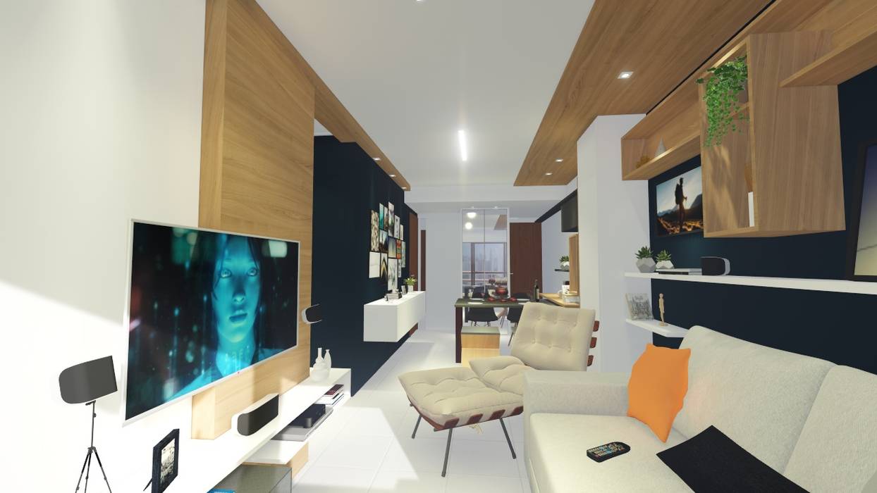 Sala Moderna e Funcional, Arquitetura Sônia Beltrão & associados Arquitetura Sônia Beltrão & associados Modern Living Room Wood Wood effect