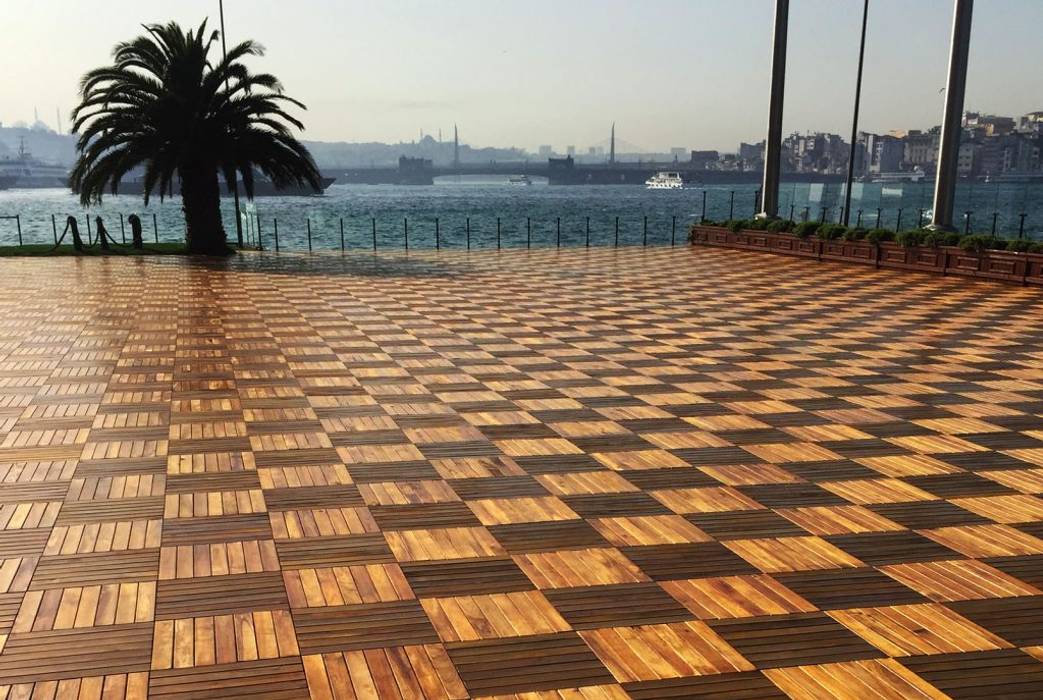İstanbul Sepetçiler Kasrı deck uygulaması, TeakConcept TeakConcept 前院 木頭 Wood effect