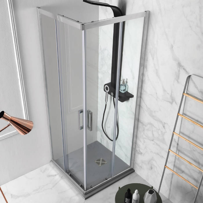 SLIDE - Box doccia a due lati con doppia porta scorrevole Maison Plus Srl Bagno moderno box doccia,Vasche & Docce