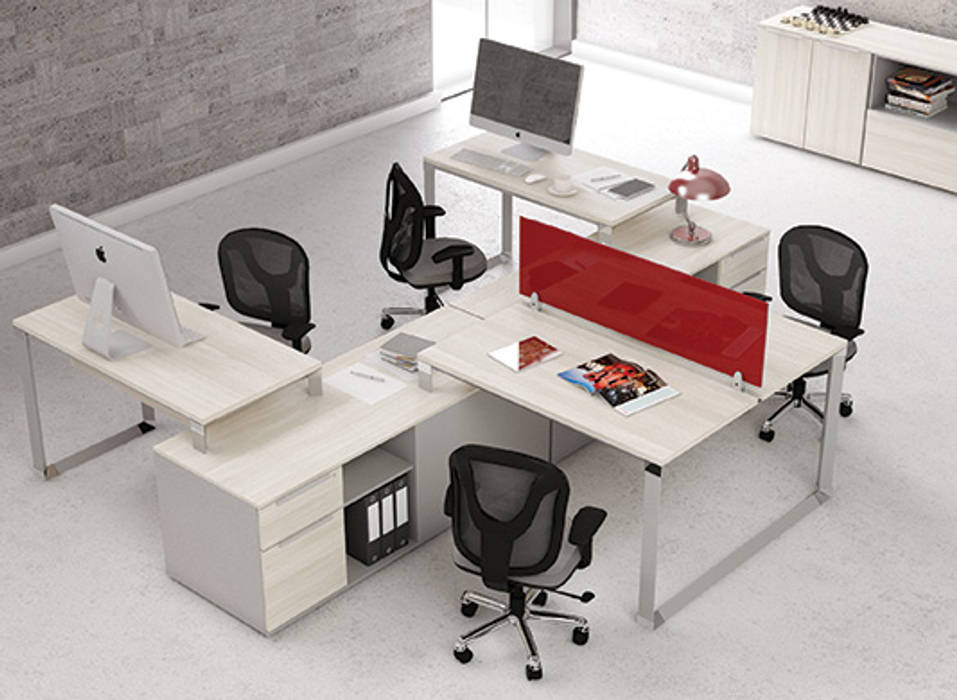 Configuraciones de Trabajo GREAT+MINI Estudios y despachos modernos Compuestos de madera y plástico Espacio de trabajo