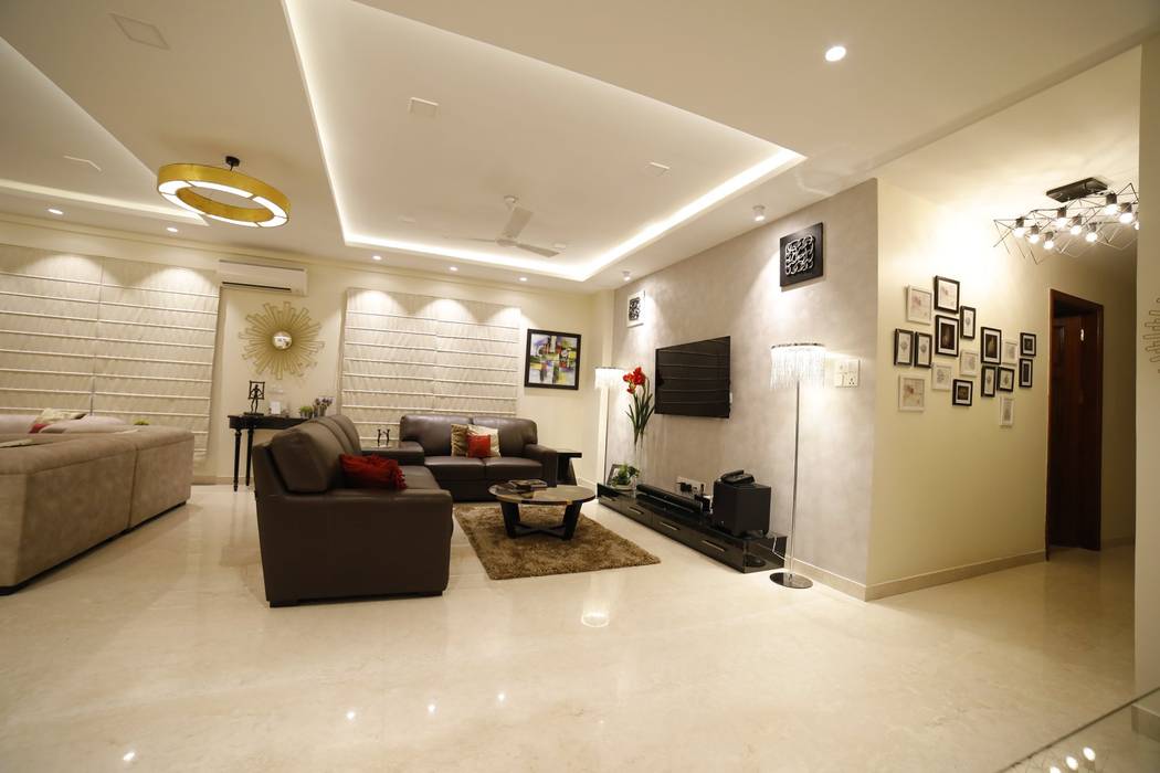 RESIDENCE PROJECT , Rashi Agarwal Designs Rashi Agarwal Designs غرفة المعيشة رخام