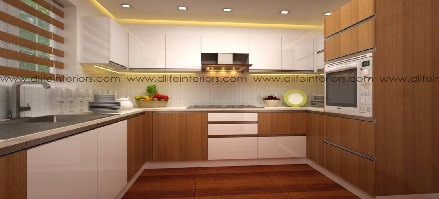 Graphite u shape kitchen design: modern by dlife home ...