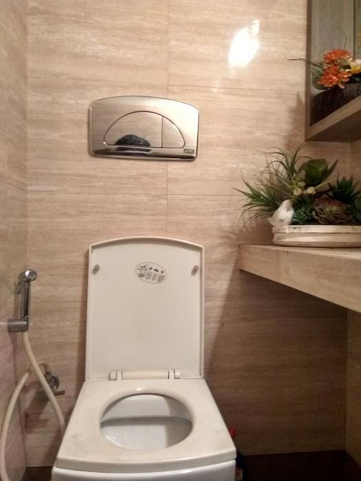 POWDER ROOM Rashi Agarwal Designs Modern bathroom Tiles powder room design,toilet design,toilet decor,powder room toilet