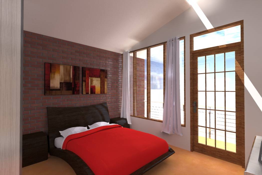 Casa pequeña , ARDI Arquitectura y servicios ARDI Arquitectura y servicios Modern Bedroom Bricks Multicolored