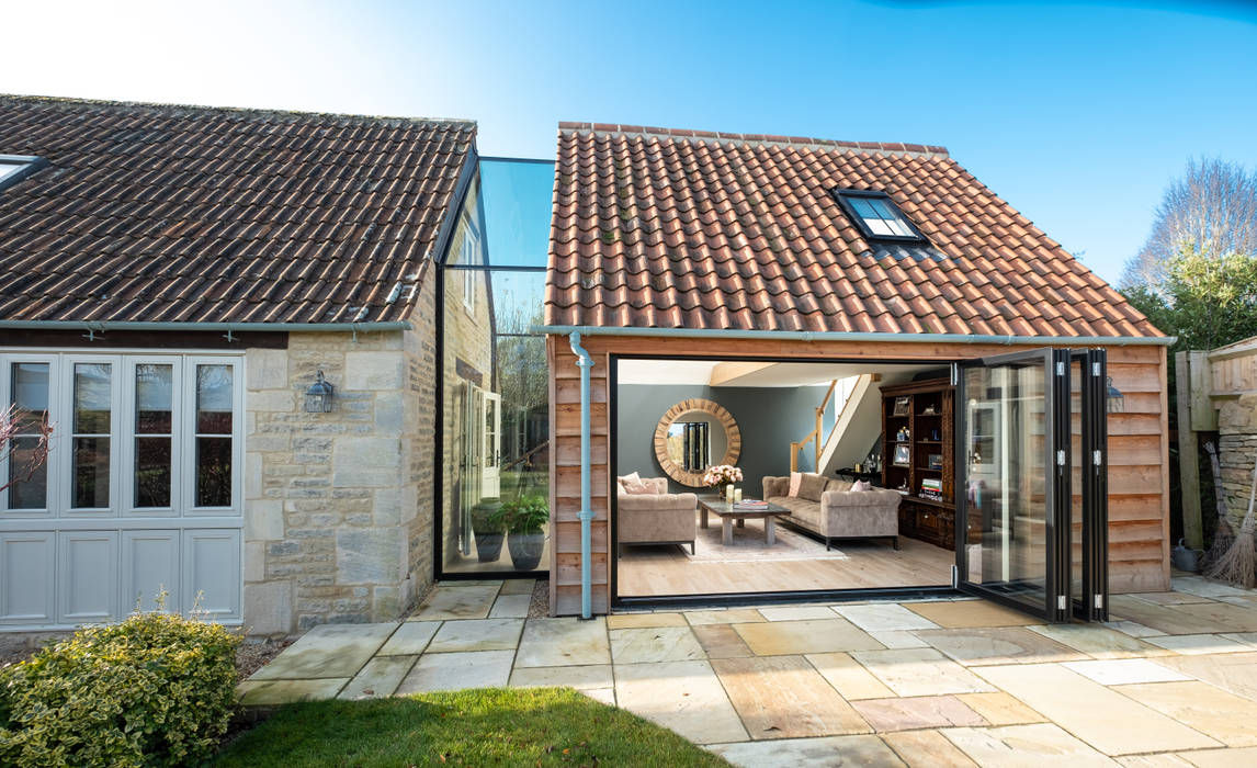 The Stables IQ Glass UK Multi-Family house Glass Transparent glass connection,iq glass,bifold door,glass,glazing,farmhouse,structural glazing