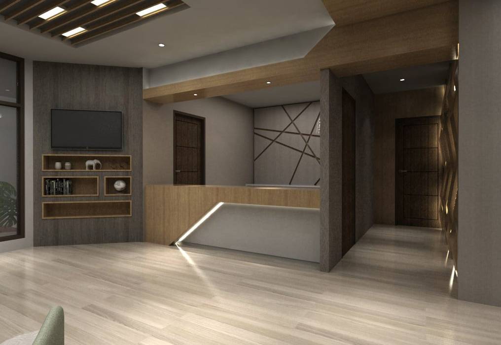 Lobby Guest House Bandung, Maxx Details Maxx Details Koridor & Tangga Modern Drawers & shelves