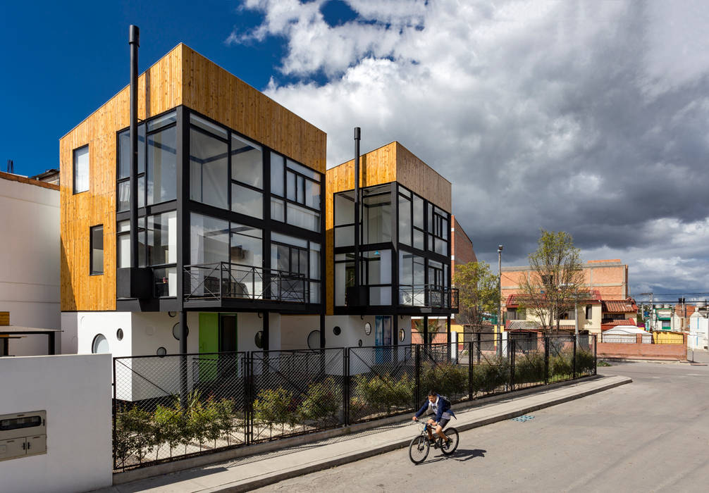 Refugio Cubica Camacho Estudio de Arquitectura Casas unifamiliares Derivados de madera Transparente vivienda,,modular,,vidrio,,madera"
