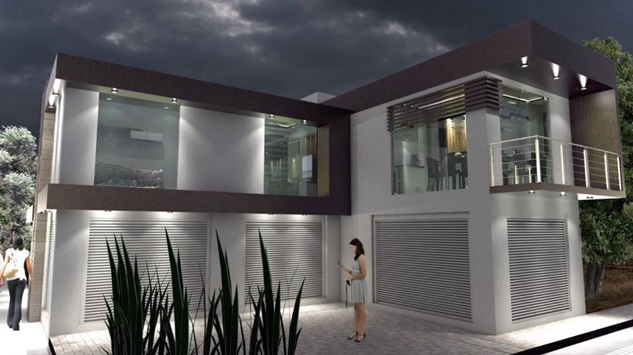 "CASA HORIZONTE" A&E Diseño Arquitectonico Casas pequeñas Concreto iluminacion
